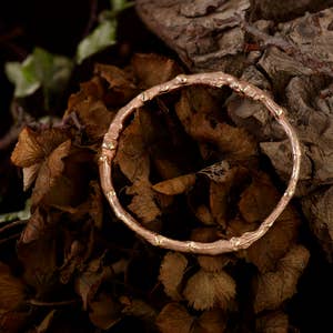 Solid Oak Twig Bracelet Solid Silver Bangle image 5