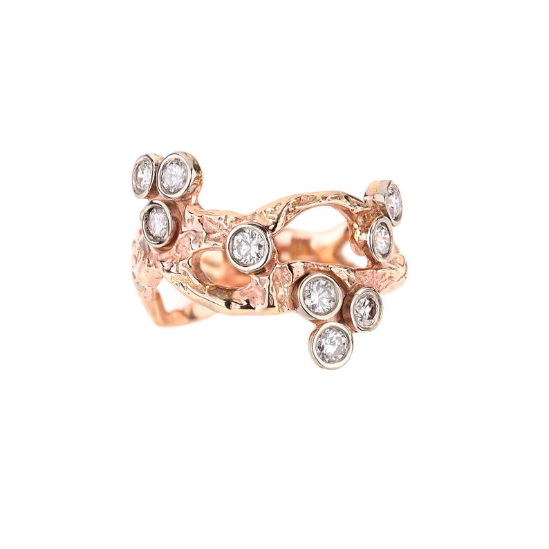 Solid Gold Cherry Blossom Ring Sakura Ring image 5