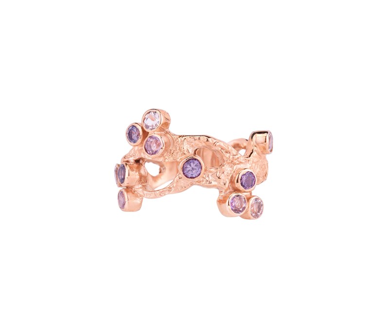 Solid Gold Cherry Blossom Ring Sakura Ring image 2