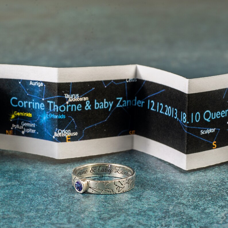 Handmade Baby Birth Rings with Birthstone image 5