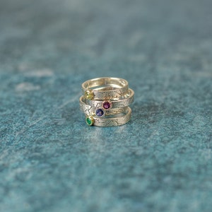 Handmade Baby Birth Rings with Birthstone image 7