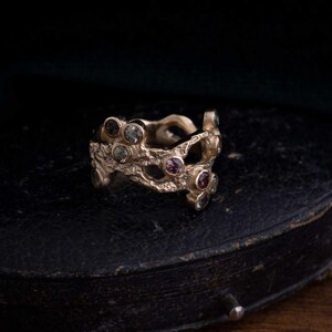 Solid Gold Cherry Blossom Ring Sakura Ring image 8