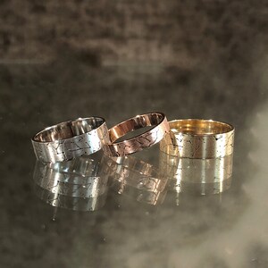 Solid Gold Star Map Wedding Bands Solid Gold Celestial Rings image 10