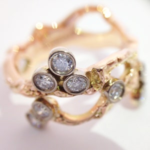 Solid Gold Cherry Blossom Ring Sakura Ring image 7