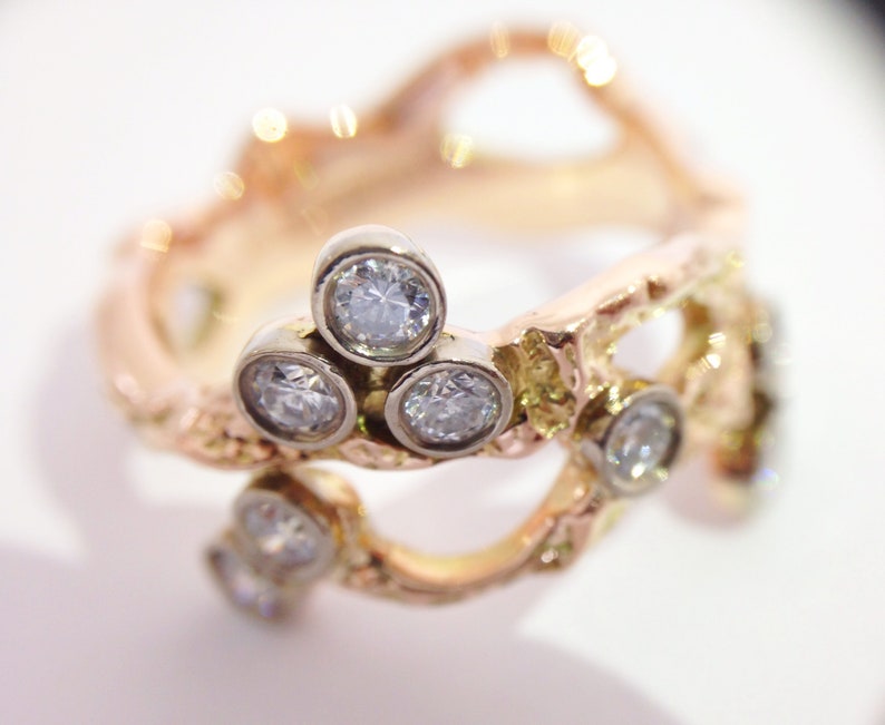 Solid Gold Cherry Blossom Ring Sakura Ring image 7
