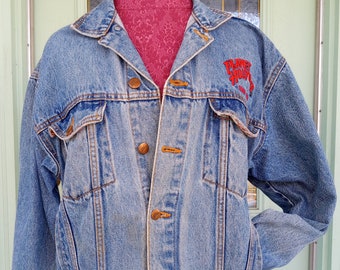 Vintage Jean Jacket Denim Jacket PLANET HOLLYWOOD New York Small Medium Rare Pristine