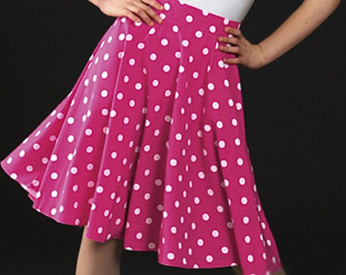 Full Circle Polished Cotton Circle Skirt White Dots on Hot Etsy