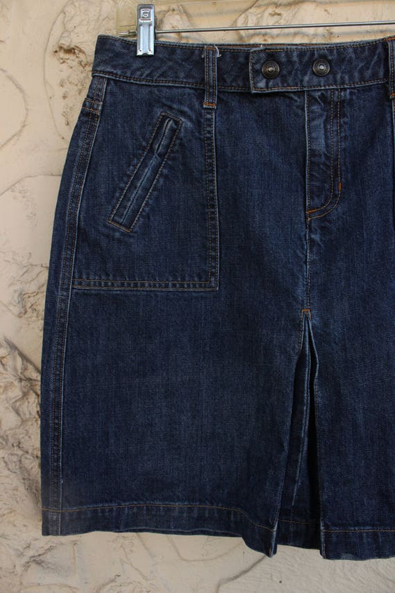 Vintage Gap Jeans Denim Skirt ~ Pockets and front… - image 2
