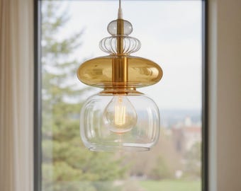 Hand Blown Glass Pendant Lighting: Handmade Living Room Light Customizable Chandelier Lighting Modern Ceiling Fixture