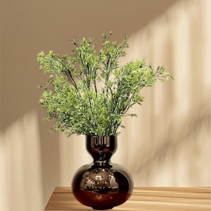 Jarrón de vidrio soplado a mano - Centro de mesa, ideal para mesas de comedor y de centro - Jarrón decorativo único - Jarrón para flores - Jarrón de vidrio vintage