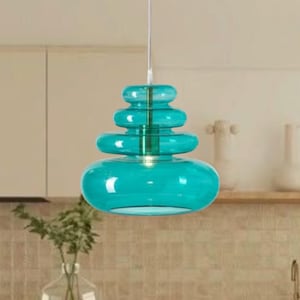 Lámpara colgante de vidrio soplado - Lámpara de techo para isla de cocina - Lámpara colgante para isla de cocina - Luminaria - Lámpara de techo moderna