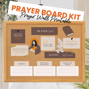 Printable Prayer Board Kit Coastal Boho, Scripture Scraps Printable, Prayer Vision Board, Girls Prayer Board Sticker, Christian Wall Collage