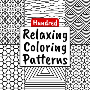 100 Relaxing Pattern Colouring Pages PDF | Printable Colouring Book | A4 Letter Size Digital Download | Geometric Designs