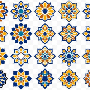 40 islamitische patroonontwerpen | Arabische geometrische ornamenten | Digitale SVG AI PNG-download
