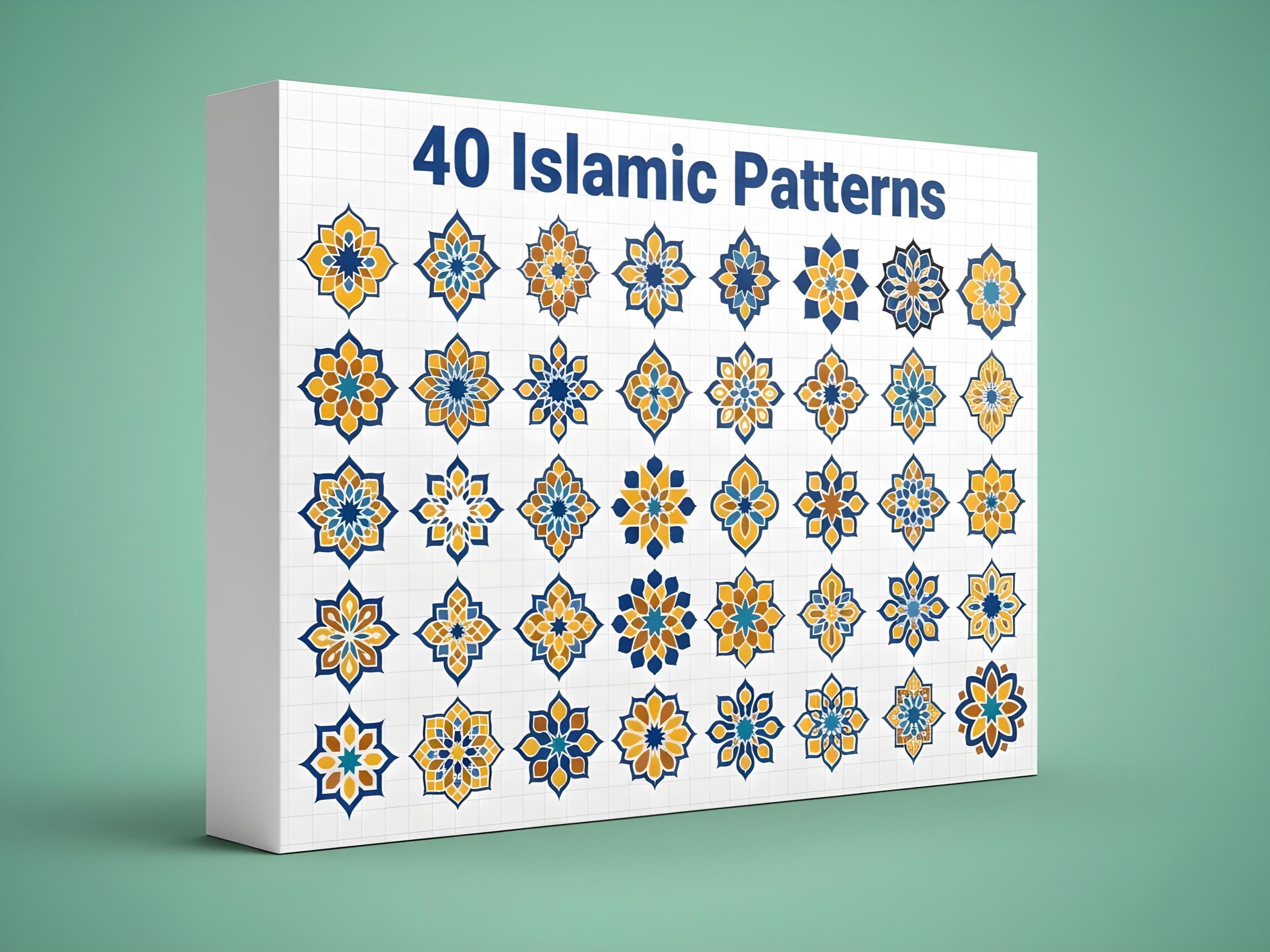 イスラム模様デザイン40選｜アラビア幾何学模様｜SVG、AI、PNG形式の
