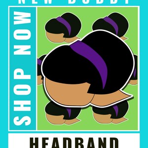May include: A colorful illustration of a headband with a purple ribbon. The text "NEW BUDDY" and "SHOP NOW" are also included in the image.