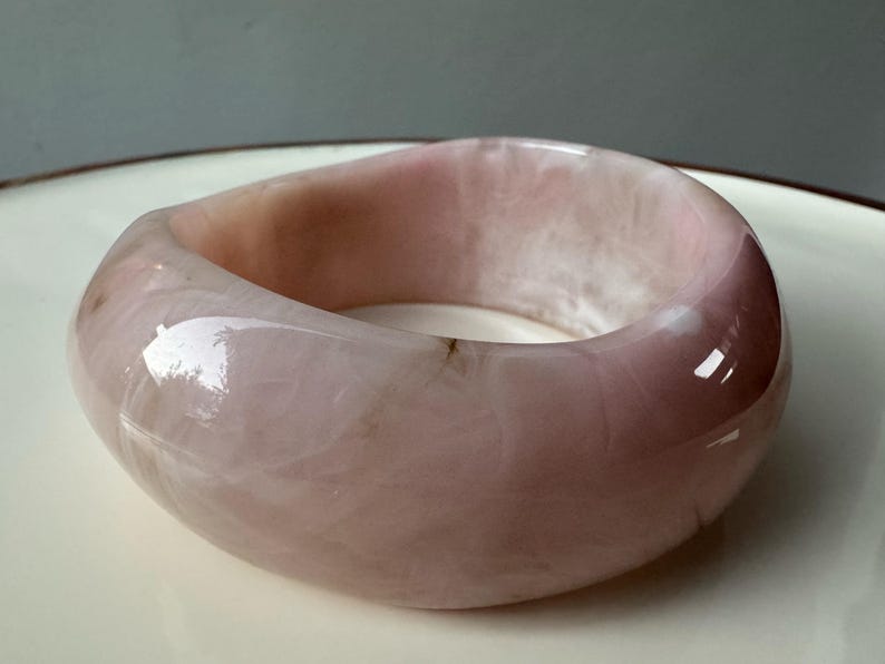 Dinosaur Handmade Chunky Resin Bangles in Barbie Pink, Light Pink, Clear Purple or Sand Beige image 7