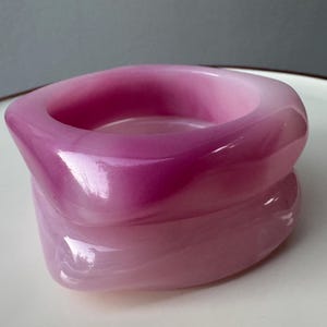 Dinosaur Handmade Chunky Resin Bangles in Barbie Pink, Light Pink, Clear Purple or Sand Beige Pink