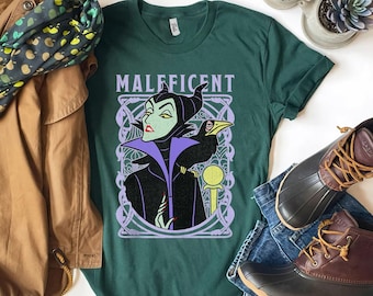 Vintage Disney Villains Sleeping Beauty Maleficent Old School Poster Shirt, Unisex T-shirt Family Birthday Gift Adult Kid Toddler Tee