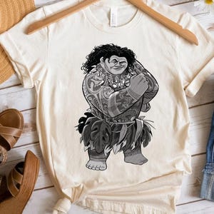 Disney Moana Characters Maui Portrait Retro Shirt, Magic Kingdom Holiday Trip Unisex T-shirt Family Birthday Gift Adult Kid Toddler Tee