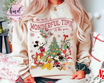 It's The Most Wonderful Time Of The Years Balloon Christmas Tree T-shirt, Disneyland Family Gift, Mickey and Friends Very Merry Xmas Tee