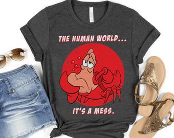 Camiseta retro de Disney La Sirenita Sebastián El Mundo Humano, camiseta unisex de WDW Magic Kingdom, regalo de cumpleaños familiar para adultos, niños y bebés