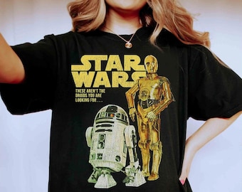 Camiseta retro Disney Star Wars con el logotipo de los droides R2-D2 y C-3PO, "May The 4th Be With You", Hollywood Studios, viaje familiar a Galaxy's Edge