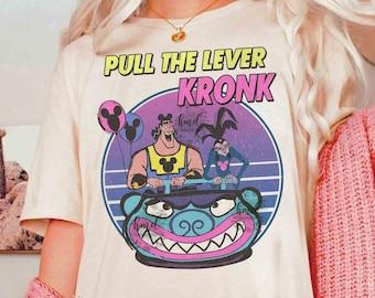 Camiseta retro de los 90 con Yzma y Kronk "Pull the Lever", regalo para vacaciones familiares en Magic Kingdom Disneyland, camiseta de Disney "El Emperador y sus Locuras"