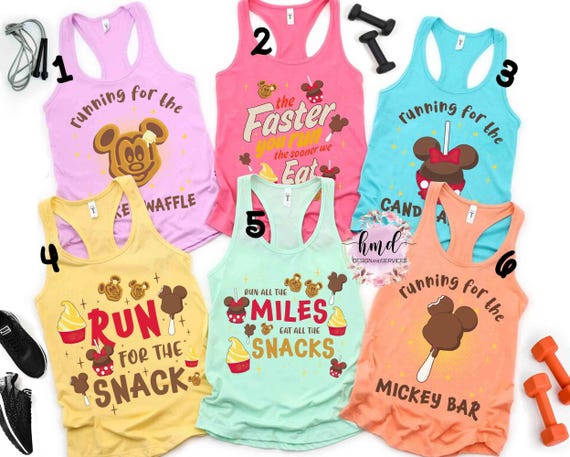 Disney Epcot Center Running For The Snacks T-Shirt, Mickey Minnie Marathon Snack Tank Top, RunDisney Virtual Series 2025 Matching Shirt