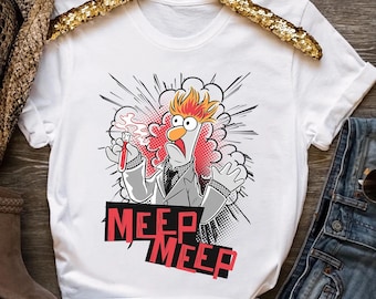 Zabawna koszulka z postaciami z bajki Muppety z filmu Disneya "Beaker Meep Meep", koszulka unisex, prezent urodzinowy dla rodziny, koszulka dla dorosłych i małych dzieci, Disneyland Holiday