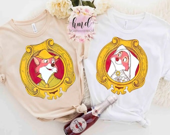 Retro Robin Hood And Maid Marian T-shirt, Disney Couples Valentine's Day Matching Tee, WDW Disneyland Vacation WDW Trip Wedding Gift