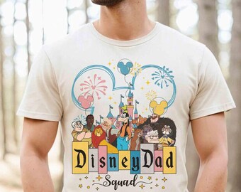 Disney Dad Squad T-shirt, Dad Son Matching Tee, Disneyland Family Trip, Papa Gift Ideas, Magical Mickey Ears Disney Castle Father's Day Tee