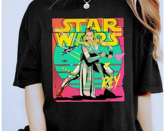 Camiseta retro de Star Wars: El ascenso de Skywalker, Rey, años 90, unisex, regalo de cumpleaños familiar, para adultos y niños pequeños, viaje a Galaxy's Edge