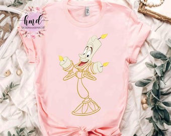 Disney Beauty And The Beast Lumiere Costume Shirt, WDW Magic Kingdom Unisex T-shirt Family Birthday Gift, Belle Princess Potts Chip Tee