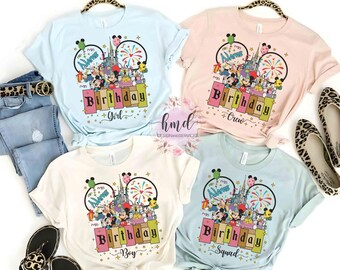 Spersonalizowana koszulka urodzinowa Disney Mickey i Przyjaciele, magiczny urodzinowy chłopiec i dziewczynka, spersonalizowana koszulka urodzinowa Disney Best Birthday Ever