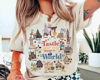 Mickey & Friends Chef Taste Your Way Around the World Shirt, Epcot International Food and Wine Festival 2025 Shirt, Snack Drinking Team Tee