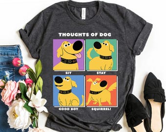 Disney Pixar Up Dug Thoughts Of Dog Expressions Box Up Shirt, Magic Kingdom WDW Unisex T-shirt Family Birthday Gift Adult Kid Toddler Tee