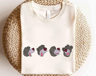 Disney The Jungle Book Cute Baloo Bear Happy Faces Shirt, Magic Kingdom Holiday Unisex T-shirt Family Birthday Gift Adult Toddler Tee