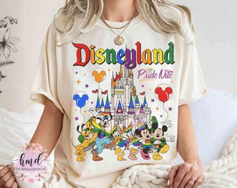 Disneyland After Dark Pride Nite Mickey & Friends Rainbow T-shirt, Human Rights, Disney LGBT Pride Month 2025 Tee, Gay Lesbian Support Gift