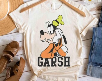 Disney Garsh Goofy Portrait Unisex T-shirt, Mickey and Friends Matching Tee, Disneyland Magic Kingdom Family Vacation Holiday Trip Gift