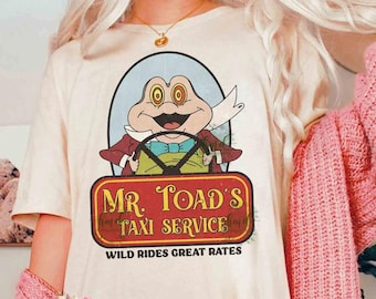 Mr. Toad's Taxi Service Great Rates Vinatge T-shirt, WDW Magic Kingdom Vacation Family Trip Gift, Disney Mr. Toad's Wild Ride Matching Tee
