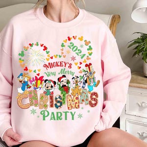 Mickey&#39;s Very Merry Christmas Party 2025 Shirt, Disneyland Vacation Family Matching Trip Gift, Disney Santa Mickey And Minnie Custom Tee