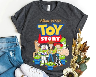 Retro Disney Pixar Toy Story Vintage Group Portrait Logo Shirt, Magic Kingdom Trip Unisex T-shirt Family Birthday Gift Adult Kid Toddler Tee