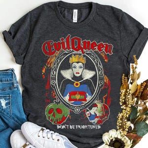 Retro 90s Disney Snow White Evil Queen Don&#39;t Be Frightened Portrait Shirt, Unisex T-shirt Family Birthday Gift Adult Kid Toddler Tee