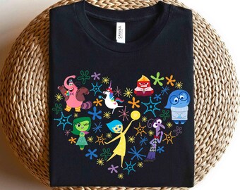 Koszulka Disney i Pixar Inside Out Emotions Heart, wakacyjna wycieczka do Disneylandu, koszulka unisex, prezent urodzinowy dla rodziny, dla dorosłych i małych dzieci