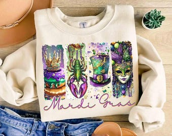 Cute Mardi Gras 2025 Shirt, Family Mardi Gras Carnival Shirt, Purple Green Gold, Fat Tuesday Mardi Gras Parade Louisiana Group Shirt