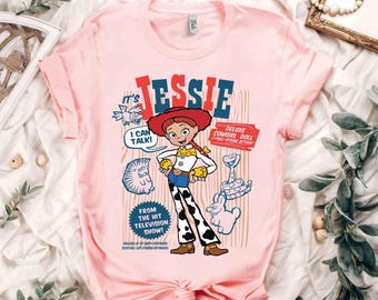 Chemise rétro Disney Pixar Toy Story Jessie Cowgirls Portrait, Magic Kingdom Holiday T-shirt unisexe cadeau d'anniversaire de famille T-shirt adulte enfant tout-petit
