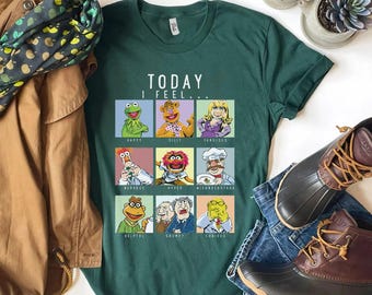 Leuke grappige Disney The Muppets-personages Today I Fell Box Up shirt, Magic Kingdom T-shirt uniseks familie verjaardagscadeau volwassen kind peuter T-shirt