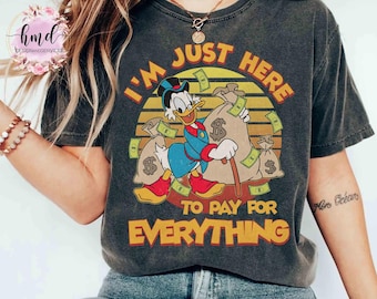 Camiseta retro "Estoy aquí para pagar todo", camiseta de padre e hijo, camiseta del Día del Padre de Scrooge McDuck de Disney DuckTales, viaje a Disneyland