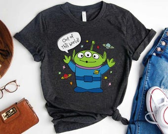 Camiseta Disney PIXAR Toy Story Aliens Out of this World, camiseta unisex para viaje de vacaciones a Disneyland, regalo de cumpleaños familiar, camiseta para adultos y niños pequeños